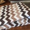 KOŁDRA Z WEŁNY CAMEL CAPPUCCINO PASY 220x200