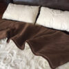 11 POŚCIEL Z WEŁNY KASZMIR RÓŻA BIAŁA + CAMEL CIEMNY 180X200 + PODKŁAD