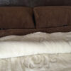 20 POŚCIEL Z WEŁNY KASZMIR RÓŻA BIAŁA + CAMEL CIEMNY 180X200 + PODKŁAD