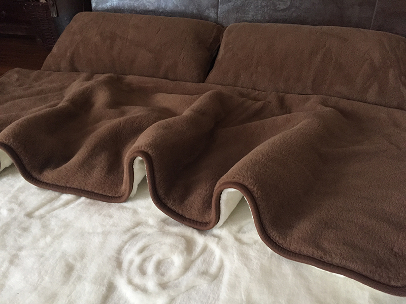 21 POŚCIEL Z WEŁNY KASZMIR RÓŻA BIAŁA + CAMEL CIEMNY 180X200 + PODKŁAD