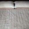 POŚCIEL Z WEŁNY KASZMIR LUX PASY + CAMEL JASNY 240X200 + PODKŁAD