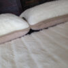 POŚCIEL Z WEŁNY KASZMIR LUX PASY + CAMEL JASNY 240X200 + PODKŁAD