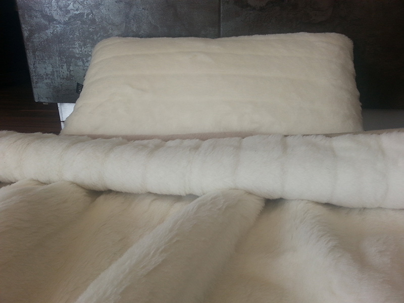 POŚCIEL Z WEŁNY KASZMIR LUX PASY + CAMEL JASNY 140x200 + MATERAC