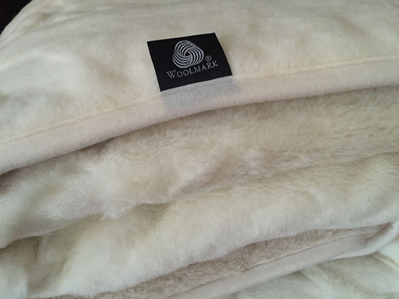 KOŁDRA Z WEŁNY CAMEL JASNY + KASZMIR RÓŻA 220x200