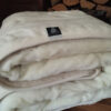 KOŁDRA Z WEŁNY CAMEL JASNY + KASZMIR RÓŻA 220x200