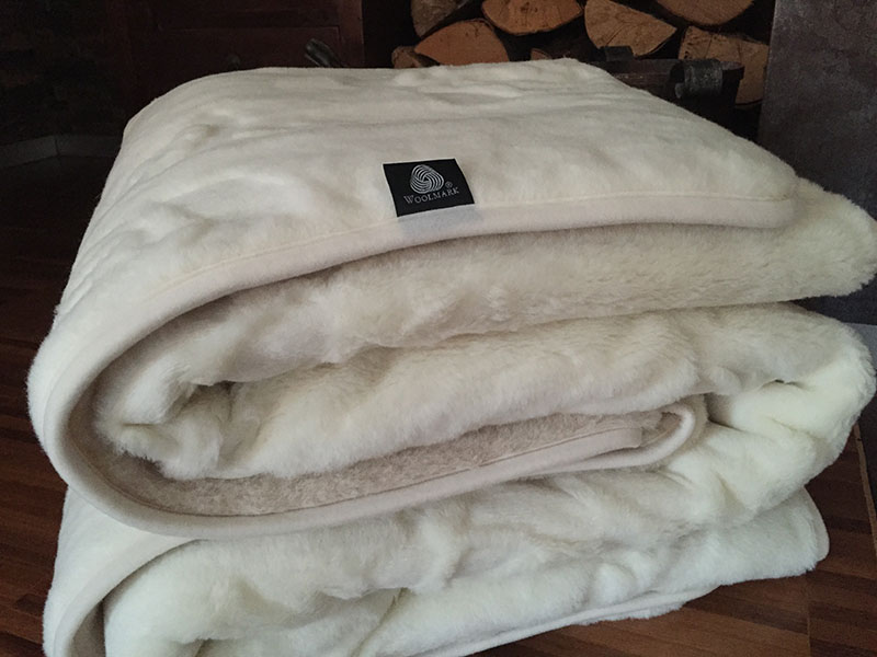 KOŁDRA Z WEŁNY CAMEL JASNY + KASZMIR RÓŻA 220x200