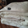 KOŁDRA Z WEŁNY CAMEL JASNY + KASZMIR RÓŻA 220x200