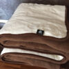 16 KOŁDRA Z WEŁNY CAMEL CIEMNY + KASZMIR RÓŻA 160x200