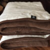 17 KOŁDRA Z WEŁNY CAMEL CIEMNY + KASZMIR RÓŻA 160x200