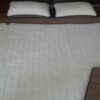 POŚCIEL Z WEŁNY KASZMIR LUX PASY + CAMEL CIEMNY 220X200 + MATERAC