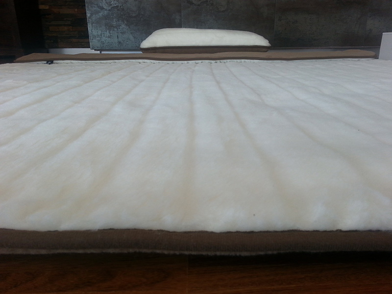 POŚCIEL  Z WEŁNY KASZMIR LUX PASY + CAMEL CIEMNY 140x200 + PODKŁAD
