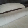 POŚCIEL  Z WEŁNY KASZMIR LUX PASY + CAMEL CIEMNY 140x200 + PODKŁAD