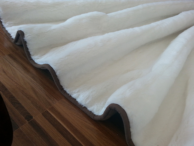 KOŁDRA Z WEŁNY CAMEL CIEMNY + KASZMIR LUX PASY 140X200