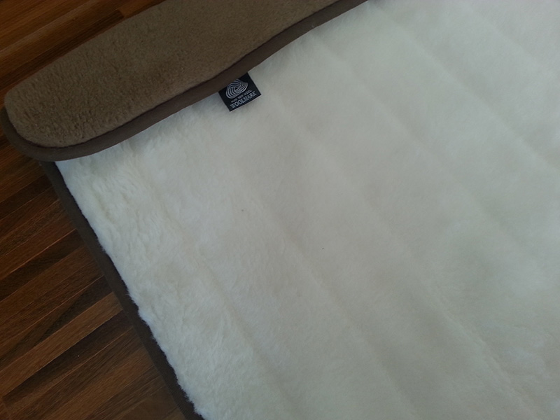 KOŁDRA Z WEŁNY CAMEL CIEMNY + KASZMIR LUX PASY 140X200