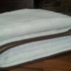 KOŁDRA Z WEŁNY CAMEL CIEMNY + KASZMIR LUX PASY 140X200