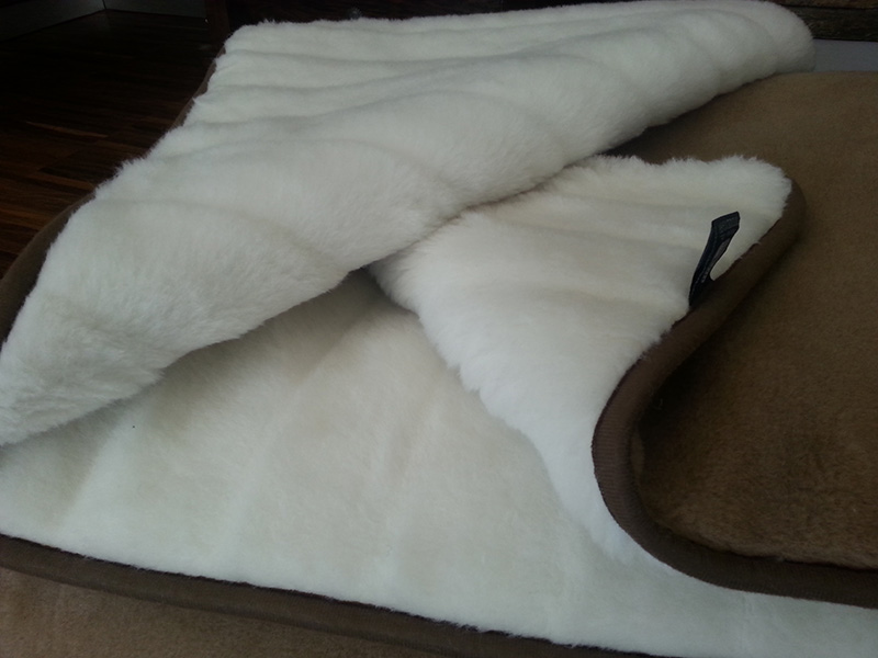 KOŁDRA Z WEŁNY CAMEL CIEMNY + KASZMIR LUX PASY 140X200