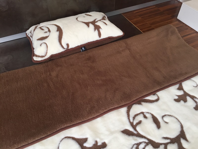 POŚCIEL Z WEŁNY KASZMIR SZLACHECKI + CAMEL CIEMNY 140X200