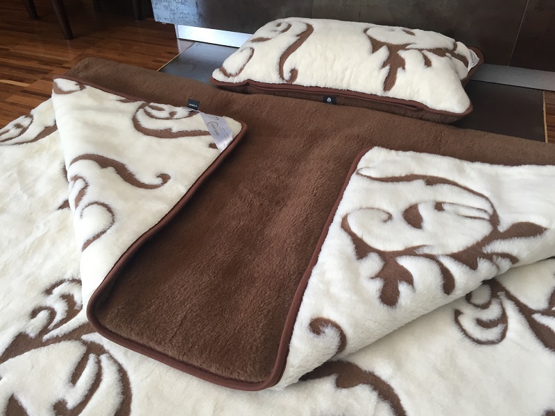 POŚCIEL Z WEŁNY KASZMIR SZLACHECKI + CAMEL CIEMNY 140X200