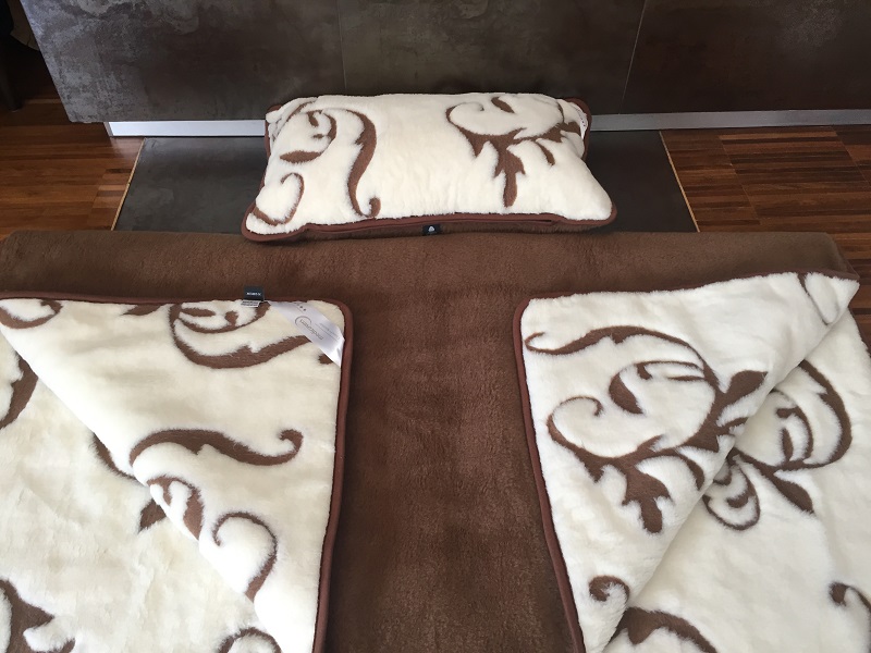 POŚCIEL Z WEŁNY KASZMIR SZLACHECKI + CAMEL CIEMNY 140X200