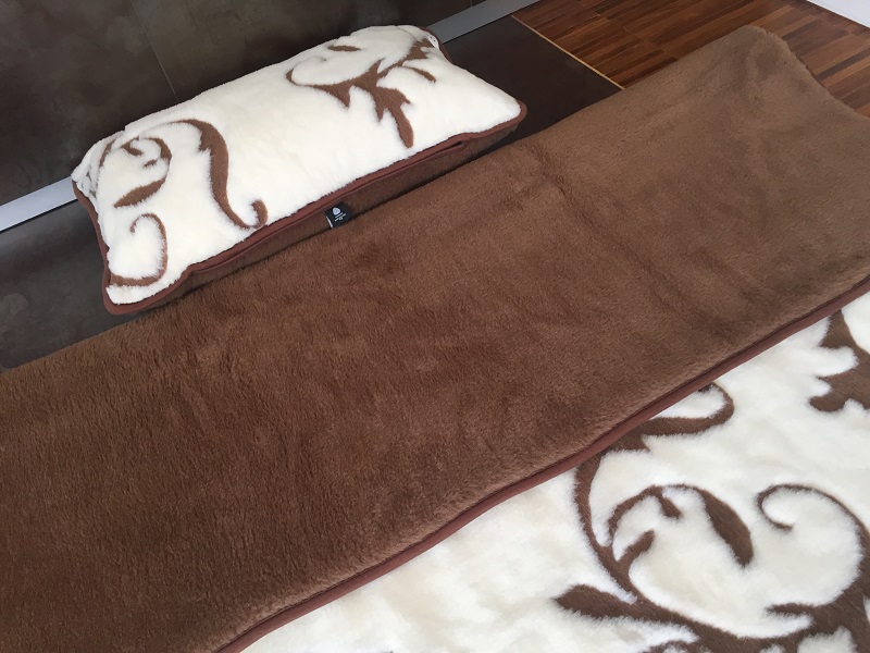 POŚCIEL Z WEŁNY KASZMIR SZLACHECKI + CAMEL CIEMNY 140X200