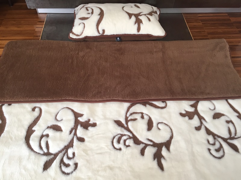 POŚCIEL Z WEŁNY KASZMIR SZLACHECKI + CAMEL CIEMNY 140X200