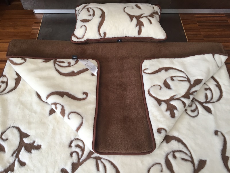 POŚCIEL Z WEŁNY KASZMIR SZLACHECKI + CAMEL CIEMNY 140X200