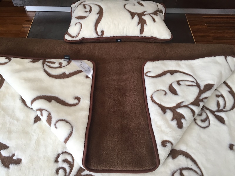 POŚCIEL Z WEŁNY KASZMIR SZLACHECKI + CAMEL CIEMNY 140X200