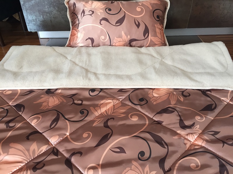 POŚCIEL Z WEŁNY WIELBŁĄDZIEJ CAMEL CAPPUCCINO KWIAT LOTOSU 140x200