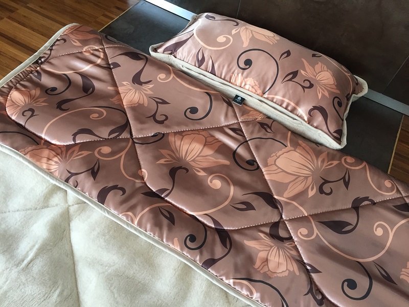 POŚCIEL Z WEŁNY WIELBŁĄDZIEJ CAMEL CAPPUCCINO KWIAT LOTOSU 140x200
