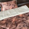 POŚCIEL Z WEŁNY WIELBŁĄDZIEJ CAMEL CAPPUCCINO KWIAT LOTOSU 140x200