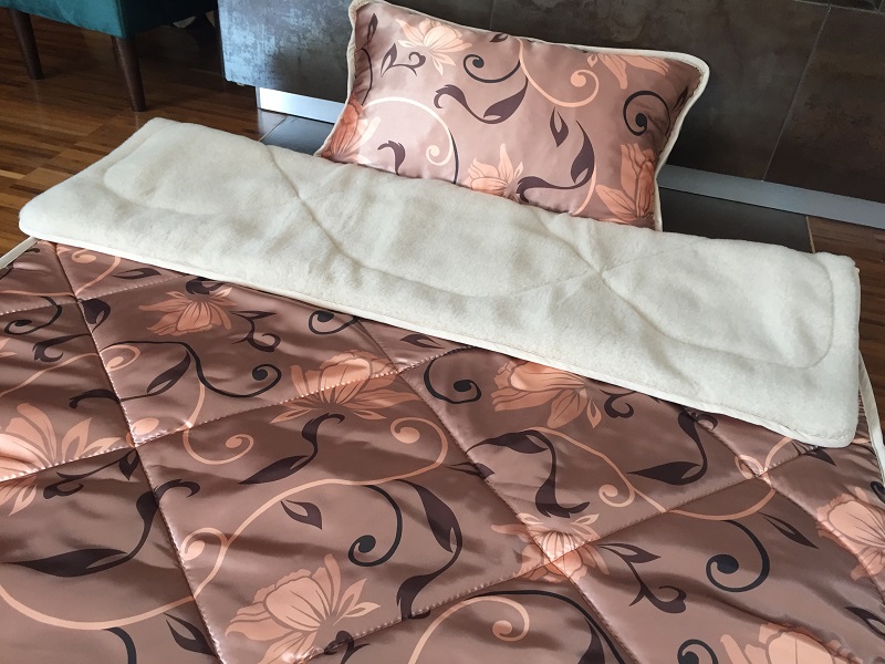 POŚCIEL Z WEŁNY WIELBŁĄDZIEJ CAMEL CAPPUCCINO KWIAT LOTOSU 140x200