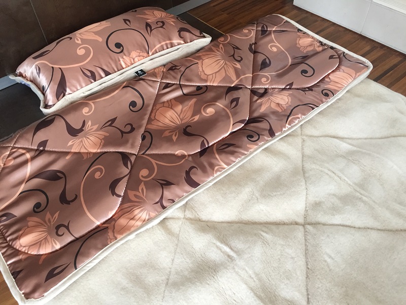 POŚCIEL Z WEŁNY WIELBŁĄDZIEJ CAMEL CAPPUCCINO KWIAT LOTOSU 140x200