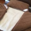POŚCIEL Z WEŁNY CAMEL CIEMNY PASY + MERYNOS TUMBLER 140x200 + PODKŁAD