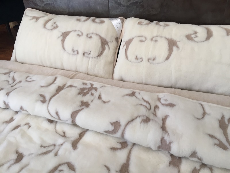 POŚCIEL Z WEŁNY KASZMIR SZLACHECKI + CAMEL JASNY 180X200 + PODKŁAD