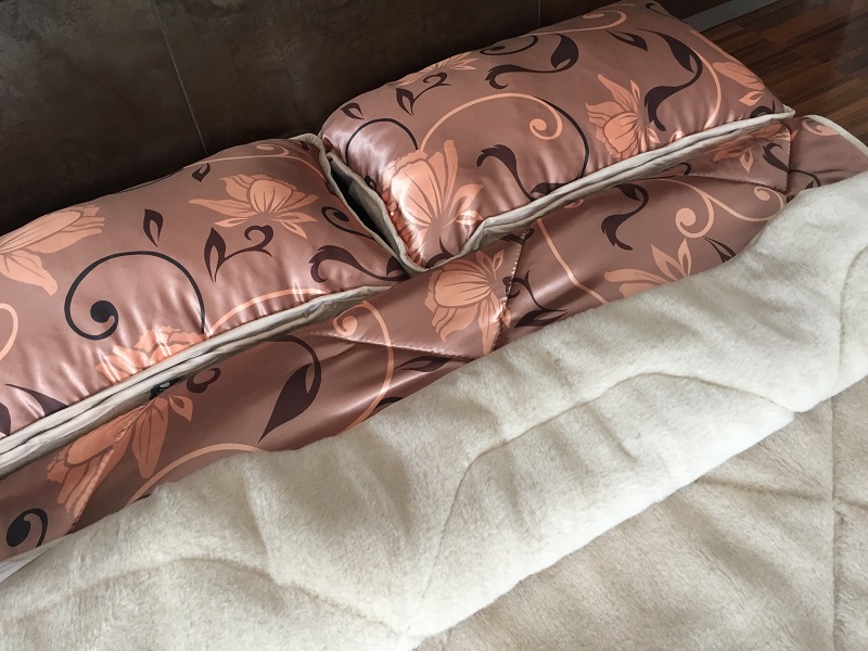 POŚCIEL Z WEŁNY WIELBŁĄDZIEJ CAMEL CAPPUCCINO KWIAT LOTOSU 160x200