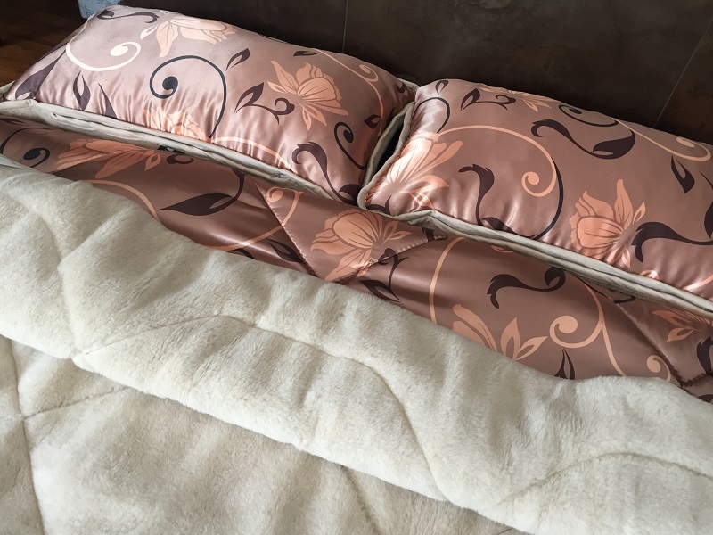 POŚCIEL Z WEŁNY WIELBŁĄDZIEJ CAMEL CAPPUCCINO KWIAT LOTOSU 160x200