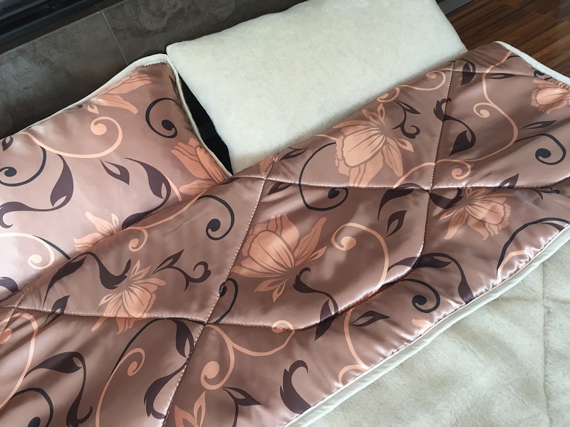 POŚCIEL Z WEŁNY WIELBŁĄDZIEJ CAMEL CAPPUCCINO KWIAT LOTOSU 160x200
