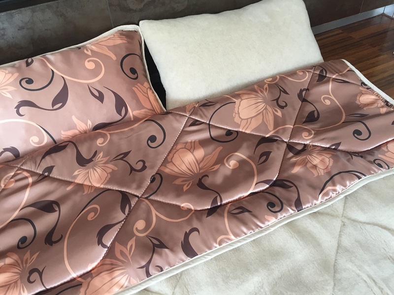 POŚCIEL Z WEŁNY WIELBŁĄDZIEJ CAMEL CAPPUCCINO KWIAT LOTOSU 160x200