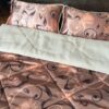 POŚCIEL Z WEŁNY WIELBŁĄDZIEJ CAMEL CAPPUCCINO KWIAT LOTOSU 160x200