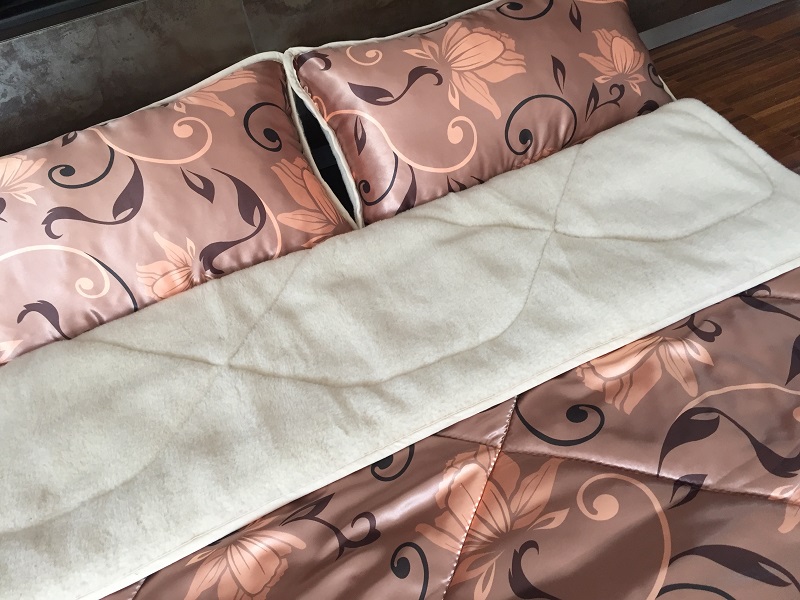POŚCIEL Z WEŁNY WIELBŁĄDZIEJ CAMEL CAPPUCCINO KWIAT LOTOSU 160x200