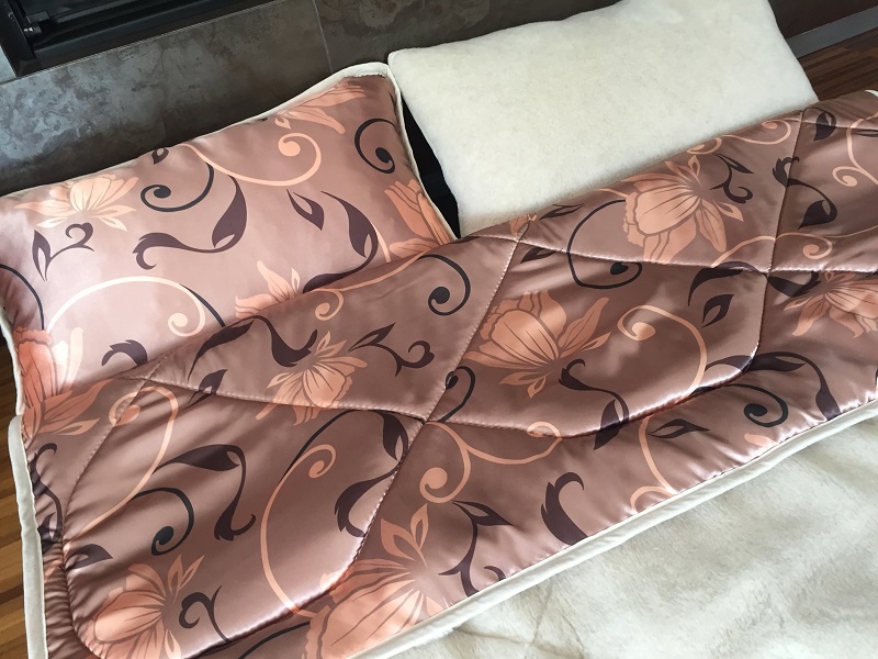 POŚCIEL Z WEŁNY WIELBŁĄDZIEJ CAMEL CAPPUCCINO KWIAT LOTOSU 160x200