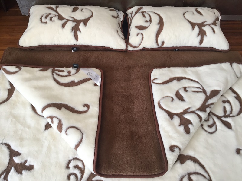 POŚCIEL Z WEŁNY KASZMIR SZLACHECKI + CAMEL CIEMNY 240X200 + MATERAC