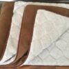 KOŁDRA Z WEŁNY ALPAKI JASNEJ CARO + CAMEL CIEMNY 180x200