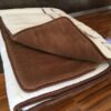 KOŁDRA Z WEŁNY CAMEL CIEMNY + MERYNOS TUMBLER GREKA 160x200