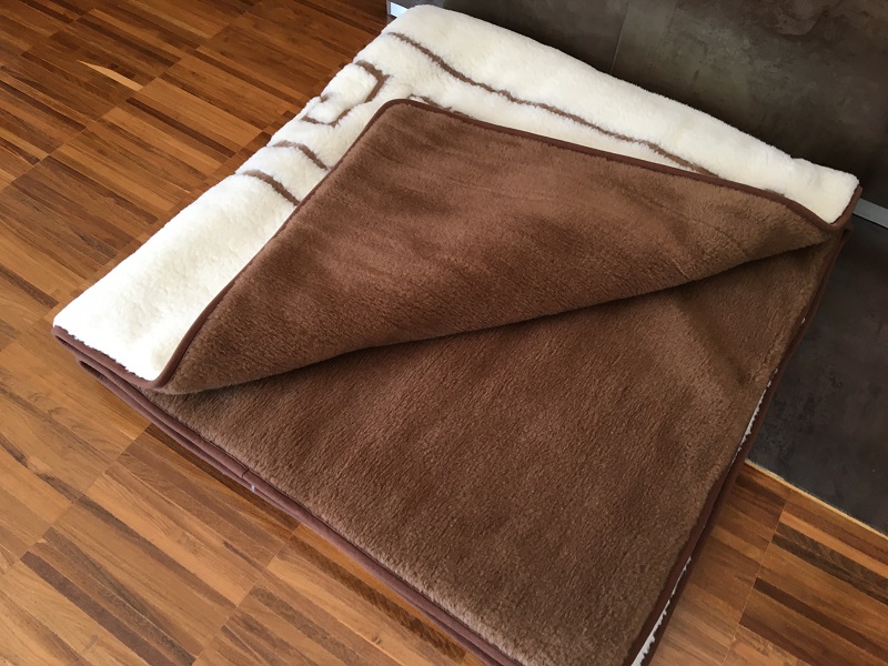 KOŁDRA Z WEŁNY CAMEL CIEMNY + MERYNOS TUMBLER GREKA 160x200