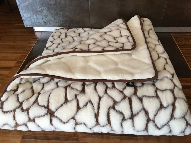 KOŁDRA WEŁNIANA KASZMIR GIRAFFE + KASZMIR CARO 240x200