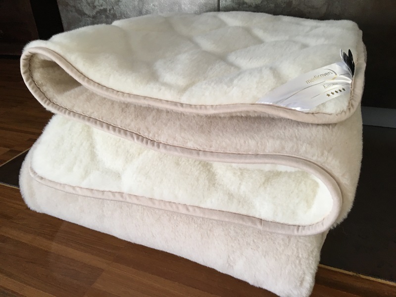 KOŁDRA Z WEŁNY CAMEL JASNY + KASZMIR CARO 180x200