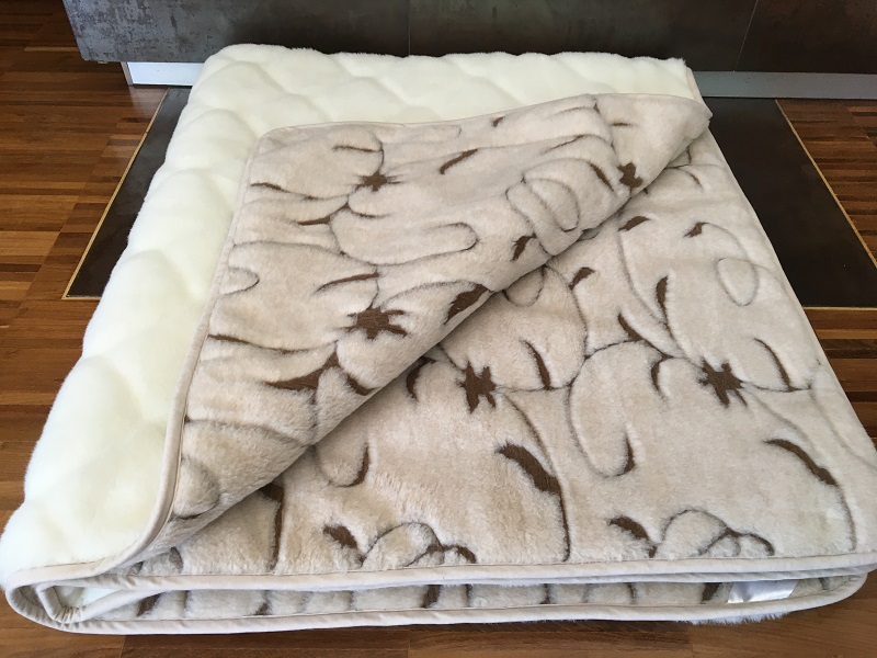 KOŁDRA Z WEŁNY CAMEL RAMPICANTI + KASZMIR CARO 180x200