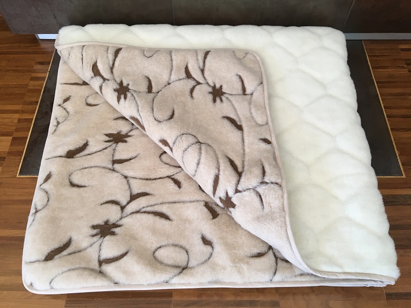 KOŁDRA Z WEŁNY CAMEL RAMPICANTI + KASZMIR CARO 180x200
