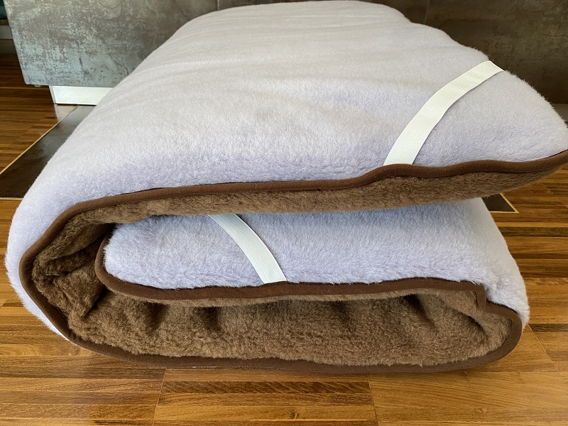 MATERAC Z WEŁNY ALPAKA ALPINA + CAMEL CIEMNY 100x200